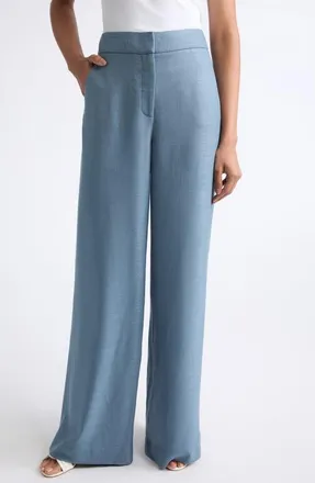 Veronica Beard Alex Wide Leg Pants in Blue Steel at Nordstrom, Size 10
