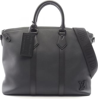 Louis Vuitton Black Leather Handbag Tote Bag (Pre-Owned)