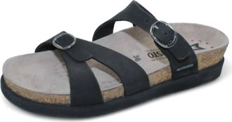Mephisto Womens Hannel Sandals In Black Nubuck