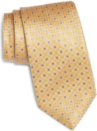 Canali Medallion Silk Tie in Yellow at Nordstrom
