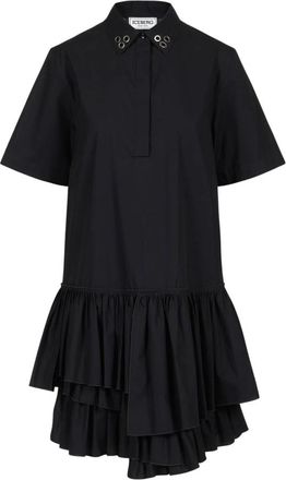 Iceberg New Shape Jurk met Korte Mouwen - Dames - Korte kleedjes - Zwart - XS - Katoen - Kleedjes