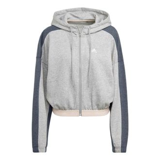 adidas (WMNS) adidas Hyperglam French Terry Hooded Jacket Asia Sizing Grey HZ9668