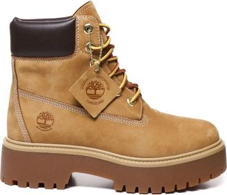 Timberland Bruine Leren Outdoor Laarzen - Dames - Veterlaarzen - Bruin - 39 EU - Leer - Schoenen