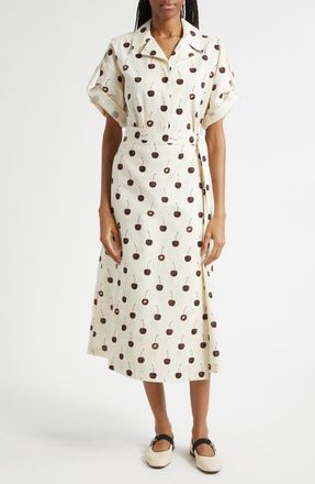 Stine Goya Cherries Organic Cotton Shirtdress at Nordstrom, Size X-Small