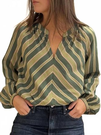 Xirena Julien Long Sleeve Top In Spruce Stripe