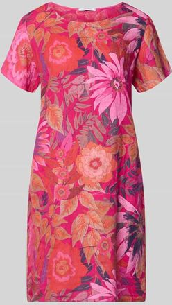 Zabaione Knielanges Kleid aus Leinen-Mix Modell La44ra in Pink, Gr&ouml;&szlig;e XXL