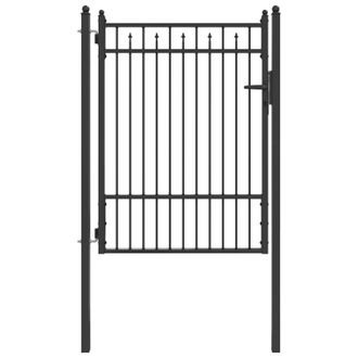 vidaXL Puerta De Cerca Baarlo 100 X 125 Cm Metal Negro Con Cerradura Vidaxl