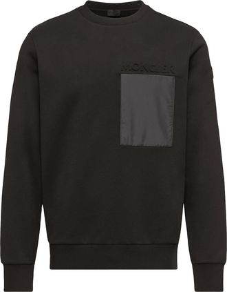 Moncler Moncler Cotton Logo Sweatshirt, Men, Black, Size: 3xl