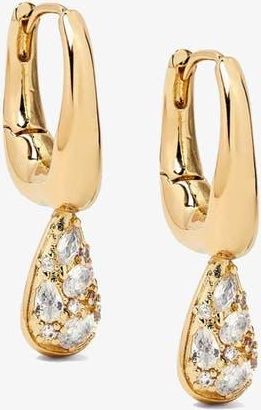 Yoj Petra Pave Hoop In Gold And Crystals at Nordstrom