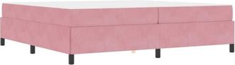 vidaXL Vidaxl - Estructura De Cama Rosa Y Blanco 200 X 200 Cm Terciopelo