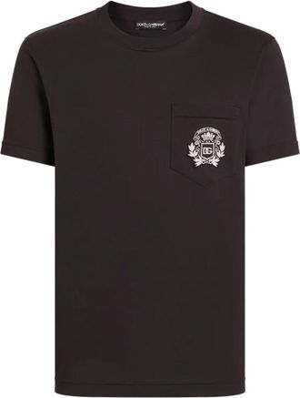 Dolce & Gabbana T-Shirt - Heren - T-shirts - Bruin - S - Katoen - Tops