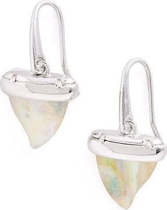 Kendra Scott Oleana Drop Womens Earrings Earring Silver Iridescent Abalone, Brass