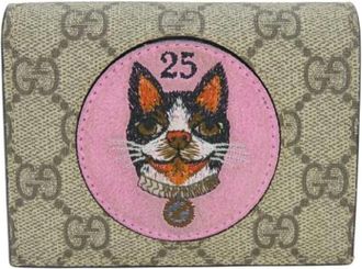 Gucci Pre-owned Wallets, female, Beige, Size: ONE SIZE Pre-owned Fabric Wallet
