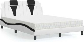 vidaXL Vidaxl - Cama Con Colch&oacute;n Cuero Sint&eacute;tico Blanco Y Negro 120x200 Cm