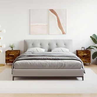 vidaXL Vidaxl - Bedside Cabinets 2 pcs Smoked Oak 40x35x47.5 cm Engineered Wood