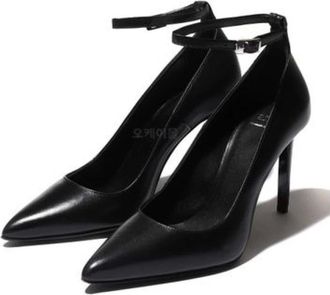 Ami Pumps, female, Black, 4 UK, Black Leather Pointed-Toe Pumps