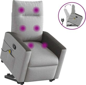 vidaXL Vidaxl - Sill&oacute;n De Masaje Reclinable De Pie De Tela Gris Nube