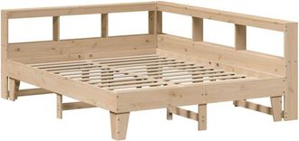 vidaXL Bookcase Bed without Mattress 160x200cm Solid Wood Pine Vidaxl