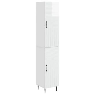 vidaXL Juego De Armarios 2 Uds. Blanco Brillante Madera De Ingenier&iacute;a Vidaxl