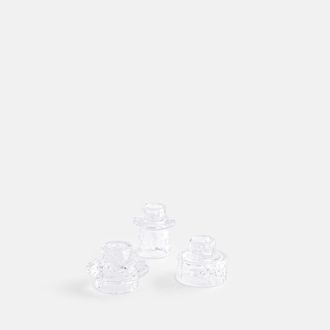 La Redoute Interieurs Set van 3 kandelaars van transparant glas met structuur, NEO