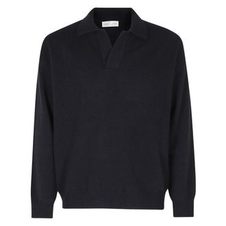 Roberto Collina Truien & Vesten, Heren, Blauw, L, Wol, Gebreide trui met polokraag