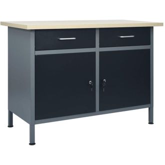 vidaXL Vidaxl - Banco De Trabajo De Acero Negro 120x60x85 Cm