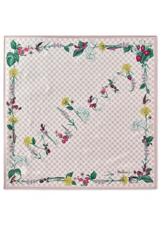 Mulberry Floral-print Silk Twill Scarf - Pink - One Size