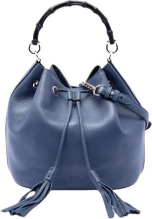 Gucci Pre-owned Bucket Bags, female, Blue, Size: ONE SIZE Pre-owned Bucket Bag