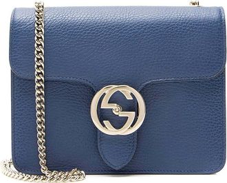 Gucci Grained Calfskin Interlocking G Small Shoulder Bag (Authentic Pre-Loved)