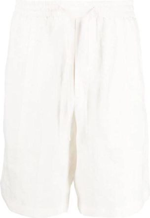 Emporio Armani Linnen Bermudas - Heren - Korte Broeken - Wit - XL - Linnen - Korte Broeken