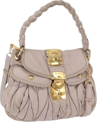 Miu Miu Pre-owned Handbags, female, Pink, Size: ONE SIZE Pre-owned Leather Handbag