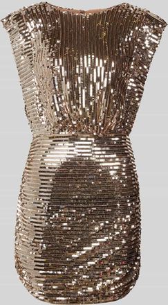 Boss Orange by Hugo Boss BOSS Orange Schmales Cocktailkleid mit Paillettenbesatz Modell C_DILLANA in Cognac, Größe 40