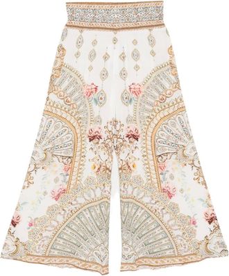 Camilla Pantaloni Ottoman Dynasty a gamba ampia - Bianco