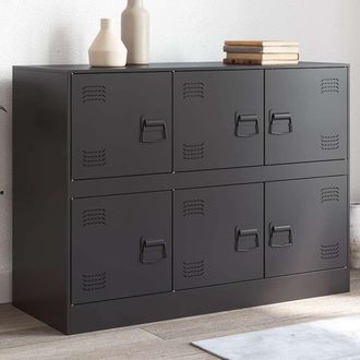 vidaXL Credenza Nera 99x39x73 Cm In Acciaio - Vidaxl