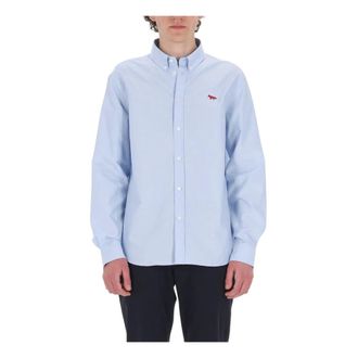 Maison Kitsun&eacute; Casual Shirts, male, Blue, Size: L Formal Shirts