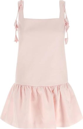 Self Portrait Roze Bloem Taft Zijden Jurk - Dames - Korte kleedjes - Roze - XS - Polyester - Kleedjes