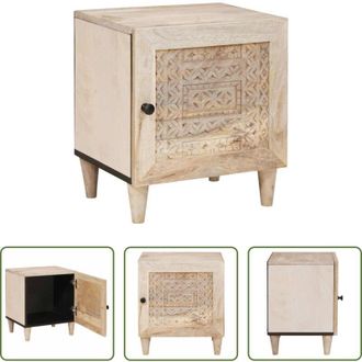 vidaXL Comodino in legno - Armadio da Notte Beige 40 x 33 x 46 cm Legno massello di acacia