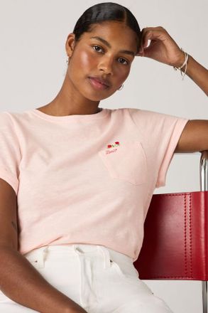 Levi's T-shirt con stampa Julie Pocket - Donna - L - Rosa / Red Flower Pocket Crystal Pink