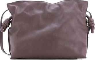 Loewe Flamenco Knot Leather Medium clutch bag - Bruin