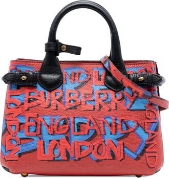 Burberry Borsa a tracolla Banner con stampa graffiti 2000-2017 - Blu