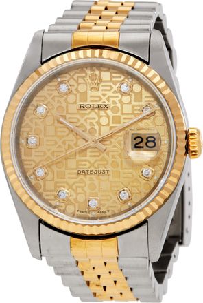 Rolex Pre-owned Pre-owned Rolex Datejust Automatic Diamond Mens Watch 16233 CJDJ