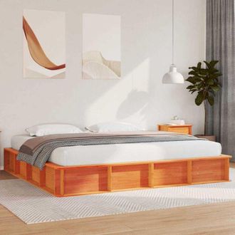 vidaXL Vidaxl - Estructura De Cama Marr&oacute;n Cera 200 X 200 Cm Madera