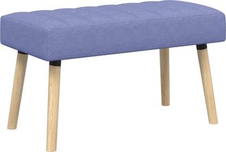 vidaXL Banco Con Tapizado En Canal Azul Jeans 80 X 40 X 46 Cm Tela Vidaxl