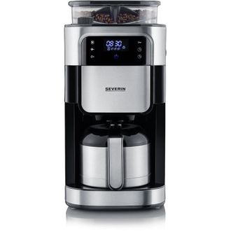 Severin Cafetera Con Molinillo De Goteo, Jarra Termo 1 L Severin Ka 4814 Acero Inoxidable Cepillado / Negro 1000 W