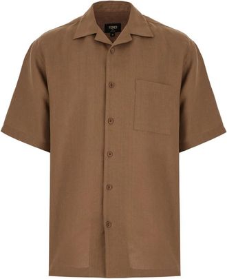 Fendi Overhemden met korte mouwen - Heren - Korte mouwen Overhemden - Bruin - M - Overhemden