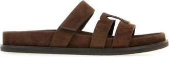 Tory Burch Gezellige huisslippers voor vrouwen - Dames - Sandalen - Bruin - 36 EU - Leer - Schoenen