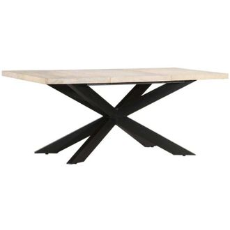 vidaXL Tavolo da Pranzo 180x90x76 cm in Massello di Mango Sbiancato