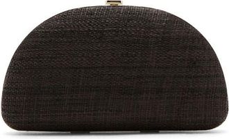 Mango Natural Fiber Clutch in Chocolate at Nordstrom