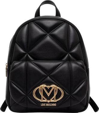 Love Moschino Quilted Logo Backpack - Dames - Rugzakken - Zwart - ONE Size - Tassen