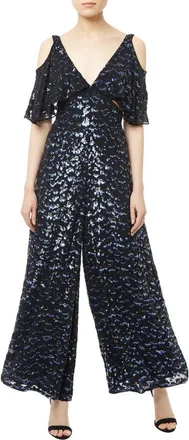 Temperley London Celestial Black Embellished Jumpsuit Size XXS